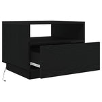 Salongbord Med Led-Lys Svart Eik 50X49X40 Cm