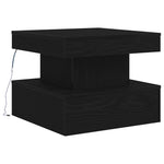 Salongbord Med Led-Lys Svart Eik 50X50X40 Cm