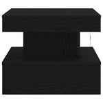 Salongbord Med Led-Lys Svart Eik 50X50X40 Cm
