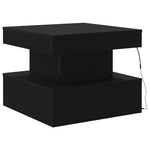 Salongbord Med Led-Lys Svart Eik 50X50X40 Cm