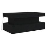 Salongbord Med Led-Lys Svart Eik 90X50X40 Cm