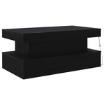 Salongbord Med Led-Lys Svart Eik 90X50X40 Cm