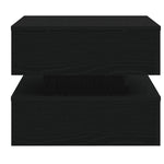 Salongbord Med Led-Lys Svart Eik 50X50X40 Cm