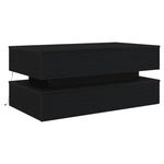 Salongbord Med Led-Lys Svart Eik 90X50X40 Cm