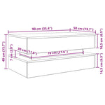 Salongbord Med Led-Lys Svart Eik 90X50X40 Cm