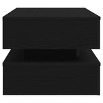 Salongbord Med Led-Lys Svart Eik 90X50X40 Cm