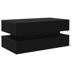 Salongbord Med Led-Lys Svart Eik 90X50X40 Cm