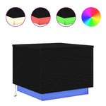Salongbord Med Led-Lys Svart Eik 50X50X40 Cm