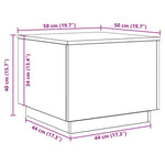 Salongbord Med Led-Lys Svart Eik 50X50X40 Cm