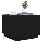 Salongbord Med Led-Lys Svart Eik 50X50X40 Cm