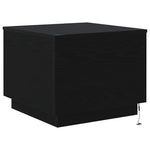 Salongbord Med Led-Lys Svart Eik 50X50X40 Cm