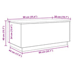 Salongbord Med Led-Lys Svart Eik 90X50X40 Cm