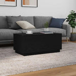 Salongbord Med Led-Lys Svart Eik 90X50X40 Cm
