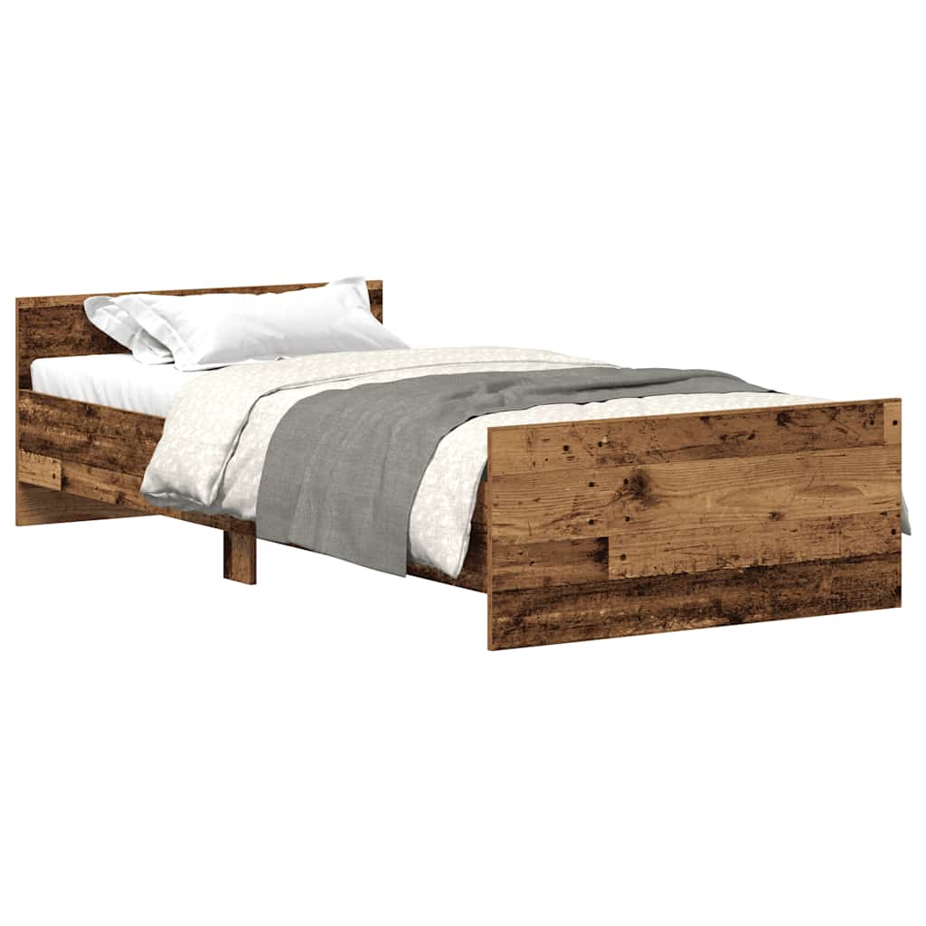 Sengeramme Uten Madrass Gammelt Tre 75X190 Cm Konstruert Tre