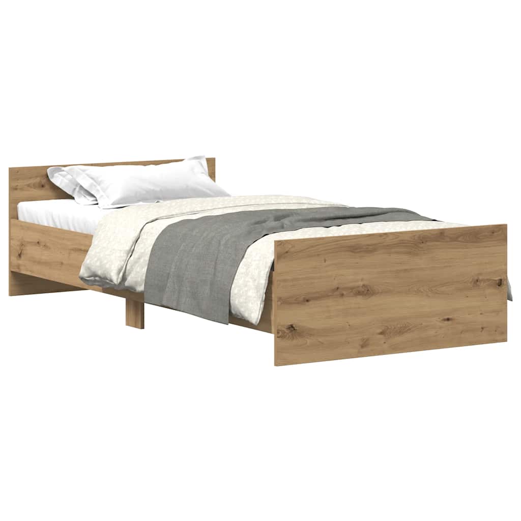 Sengeramme Uten Madrass Artisan Eik 75X190 Cm Konstruert Tre