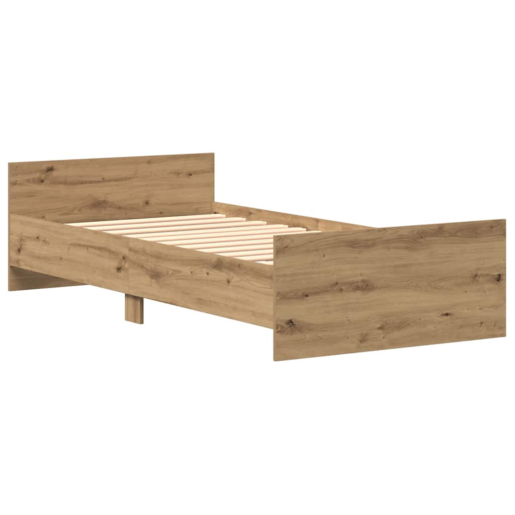 Sengeramme Uten Madrass Artisan Eik 75X190 Cm Konstruert Tre