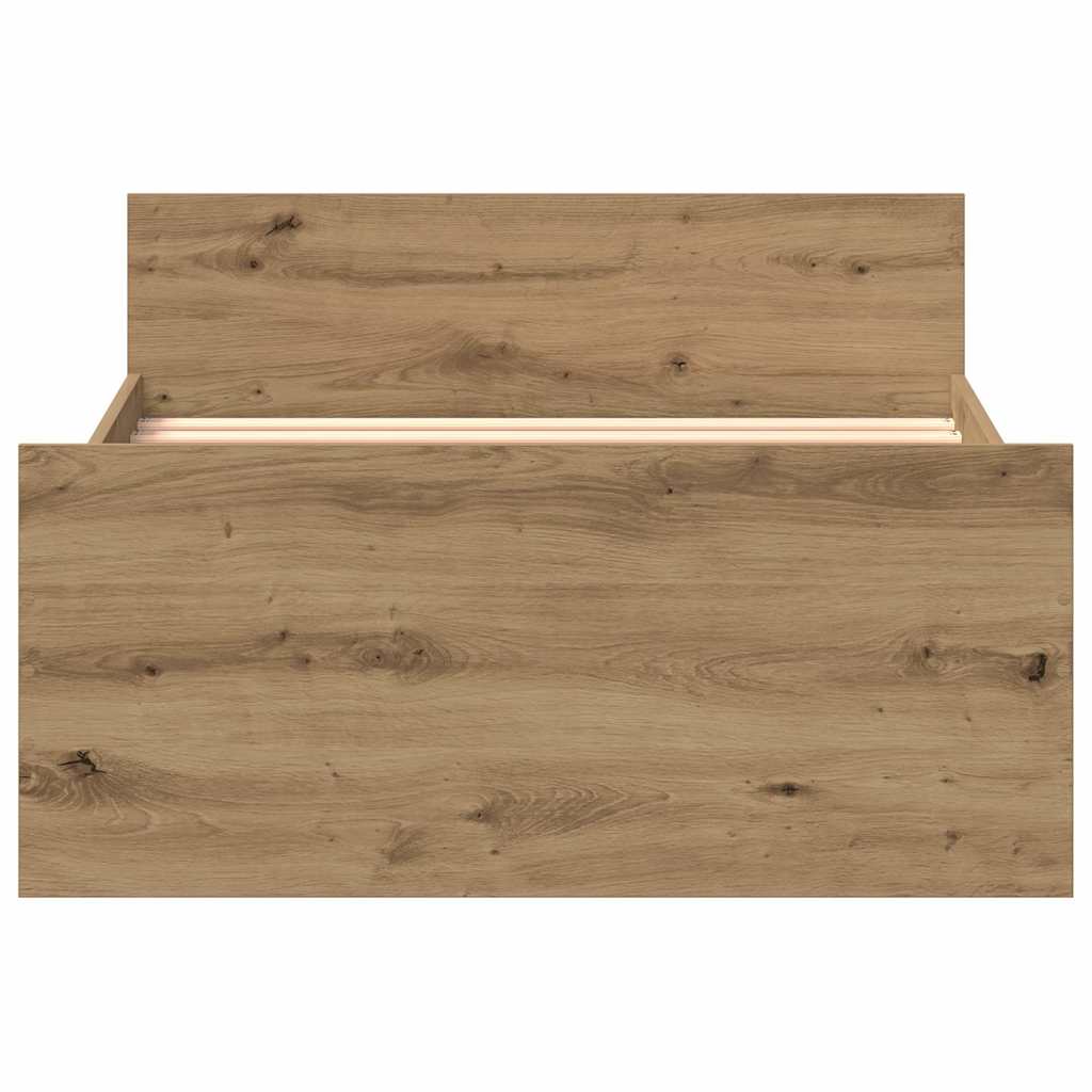 Sengeramme Uten Madrass Artisan Eik 75X190 Cm Konstruert Tre
