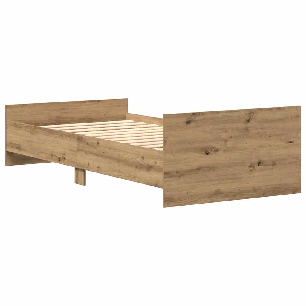 Sengeramme Uten Madrass Artisan Eik 75X190 Cm Konstruert Tre