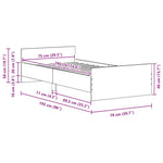 Sengeramme Uten Madrass Artisan Eik 75X190 Cm Konstruert Tre