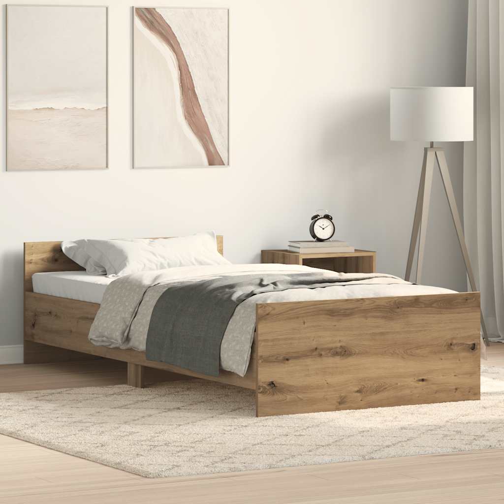 Sengeramme Uten Madrass Artisan Eik 75X190 Cm Konstruert Tre