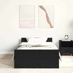 Sengeramme Uten Madrass Svart Eik 75X190 Cm Konstruert Tre