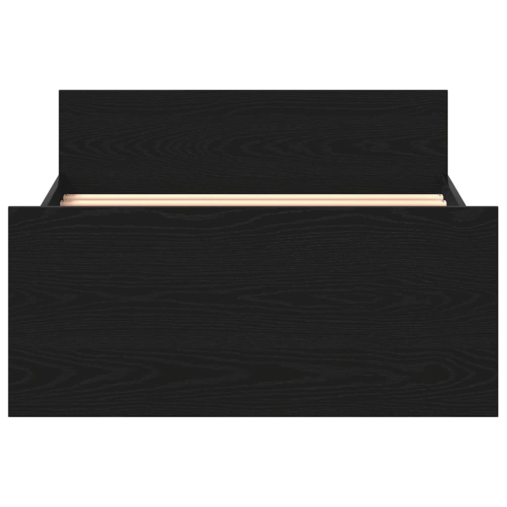 Sengeramme Uten Madrass Svart Eik 75X190 Cm Konstruert Tre