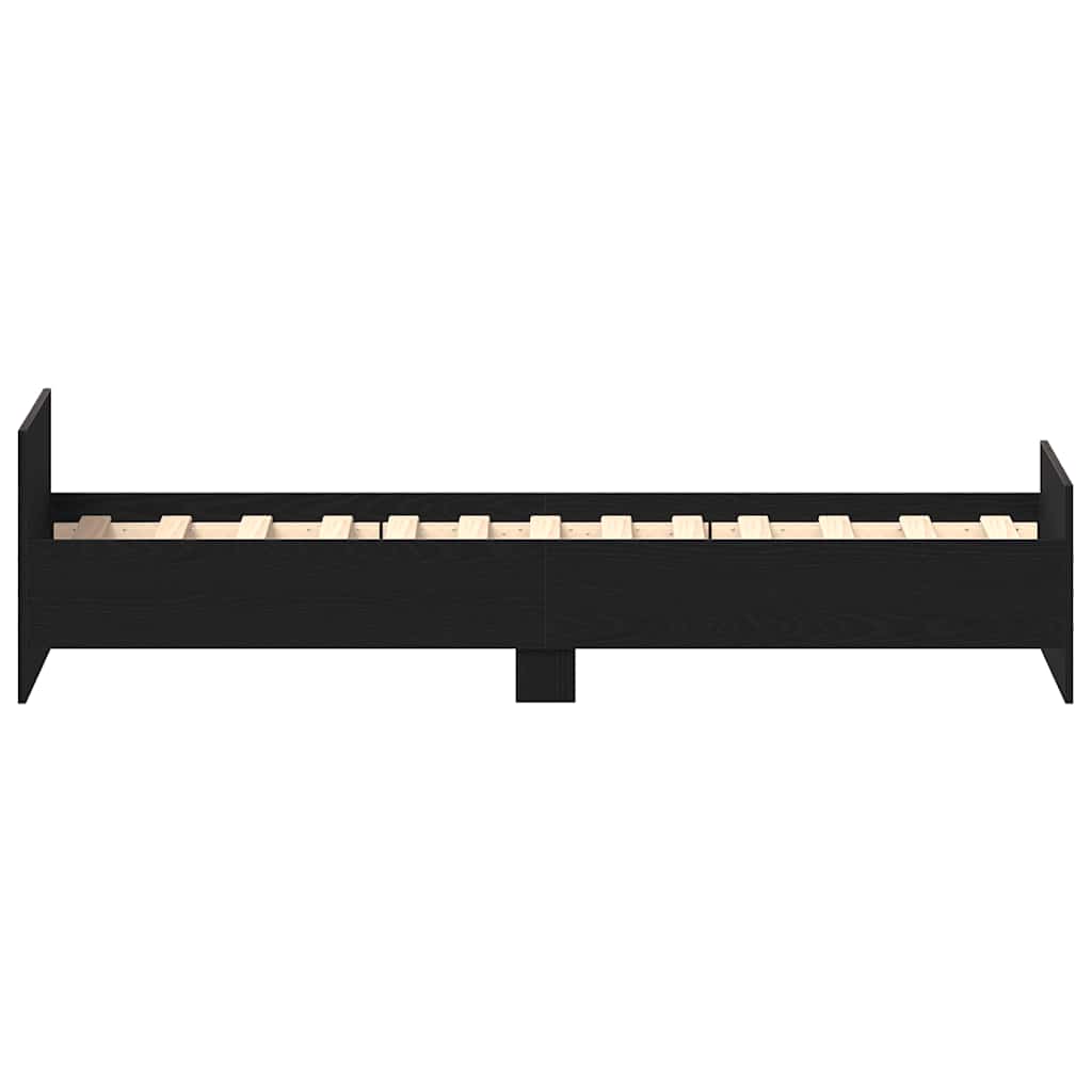 Sengeramme Uten Madrass Svart Eik 75X190 Cm Konstruert Tre