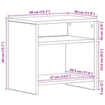 Nattbord Svart Eik 40X30X40 Cm Konstruert Tre