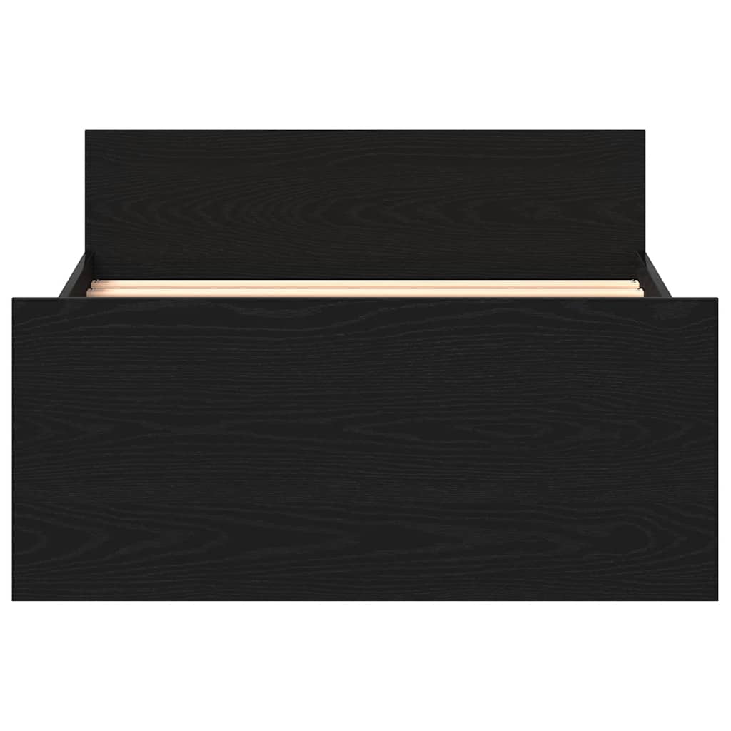 Sengeramme Uten Madrass Svart Eik 90X190 Cm Konstruert Tre