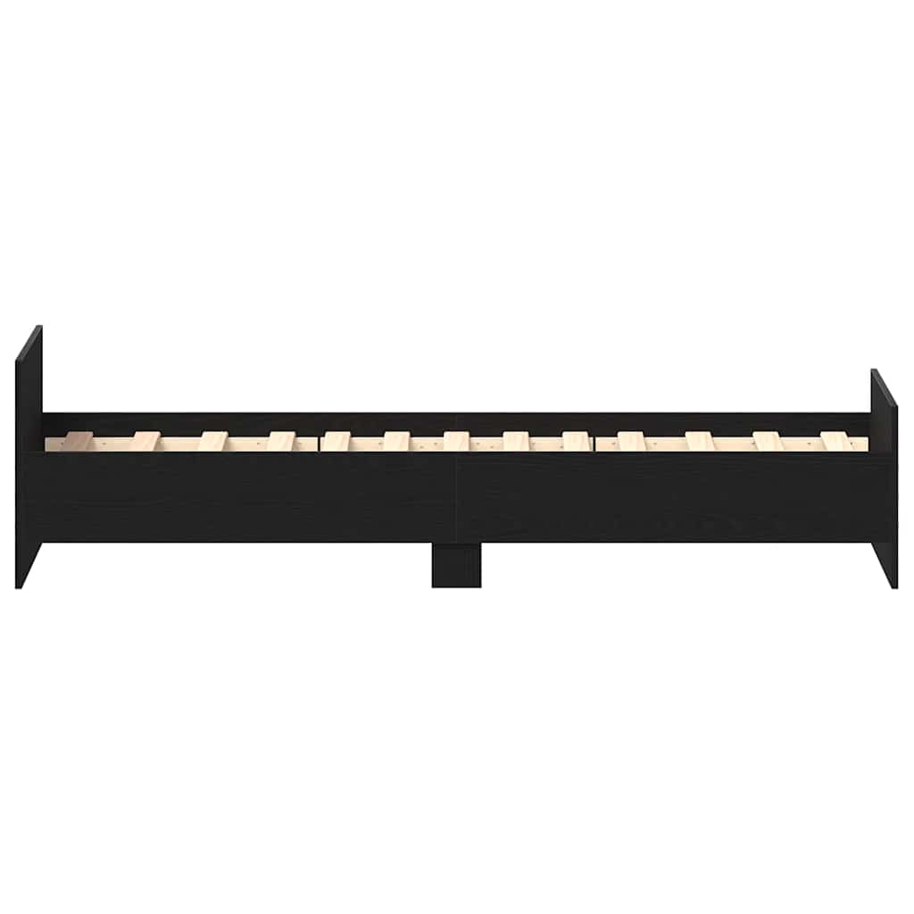 Sengeramme Uten Madrass Svart Eik 90X190 Cm Konstruert Tre