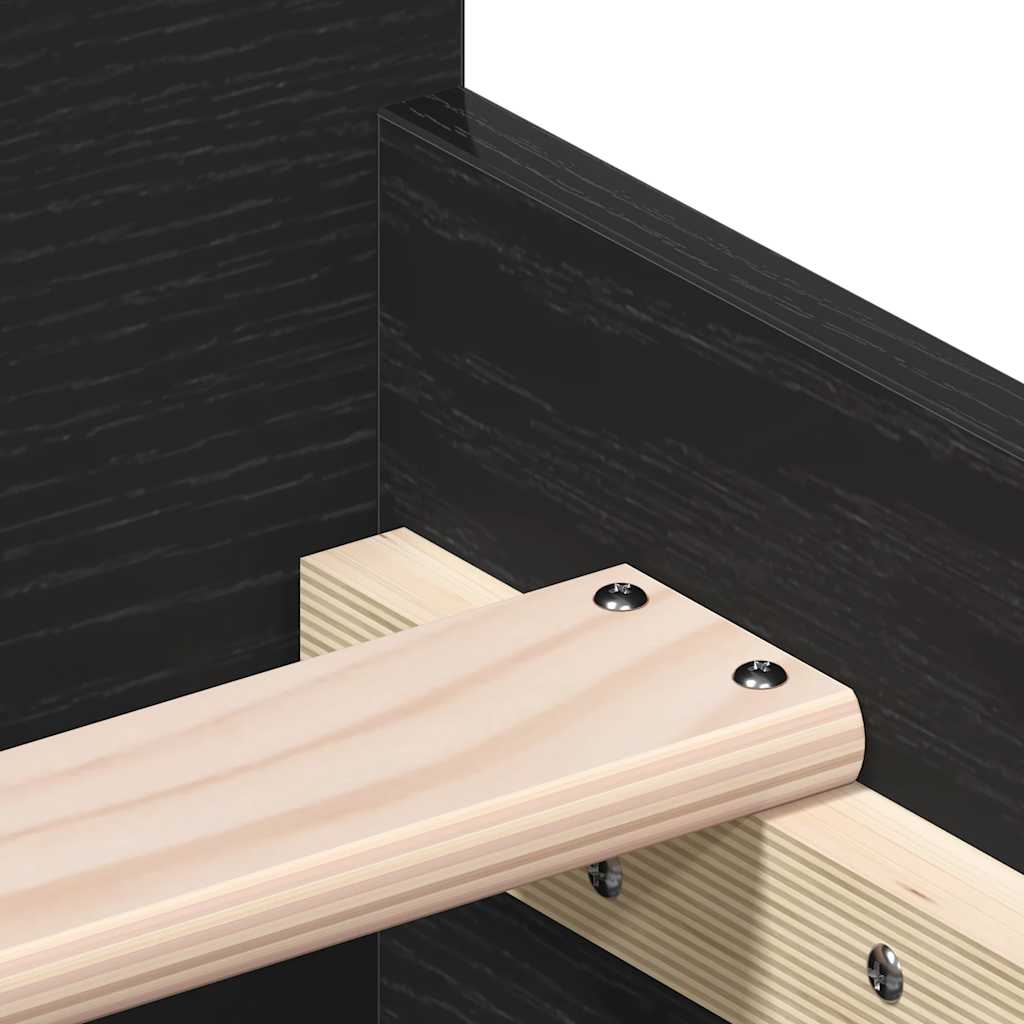 Sengeramme Uten Madrass Svart Eik 90X190 Cm Konstruert Tre