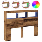 Hodegavl Skap Med Led Gammelt Tre 140X17X102 Cm