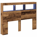 Hodegavl Skap Med Led Gammelt Tre 140X17X102 Cm