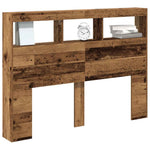 Hodegavl Skap Med Led Gammelt Tre 140X17X102 Cm