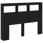 Hodegavl Skap Med Led Svart Eik 140X17X102 Cm