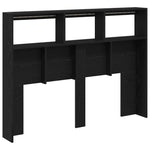 Hodegavl Skap Med Led Svart Eik 140X17X102 Cm