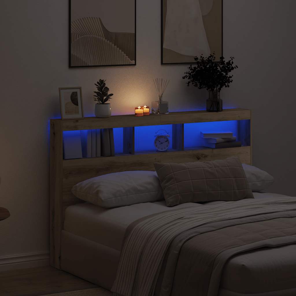 Hodegavl Skap Med Led Artisan Eik 160X17X102 Cm