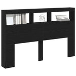 Hodegavl Skap Med Led Svart Eik 160X17X102 Cm