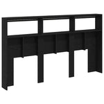 Hodegavl Skap Med Led Svart Eik 180X17X102 Cm
