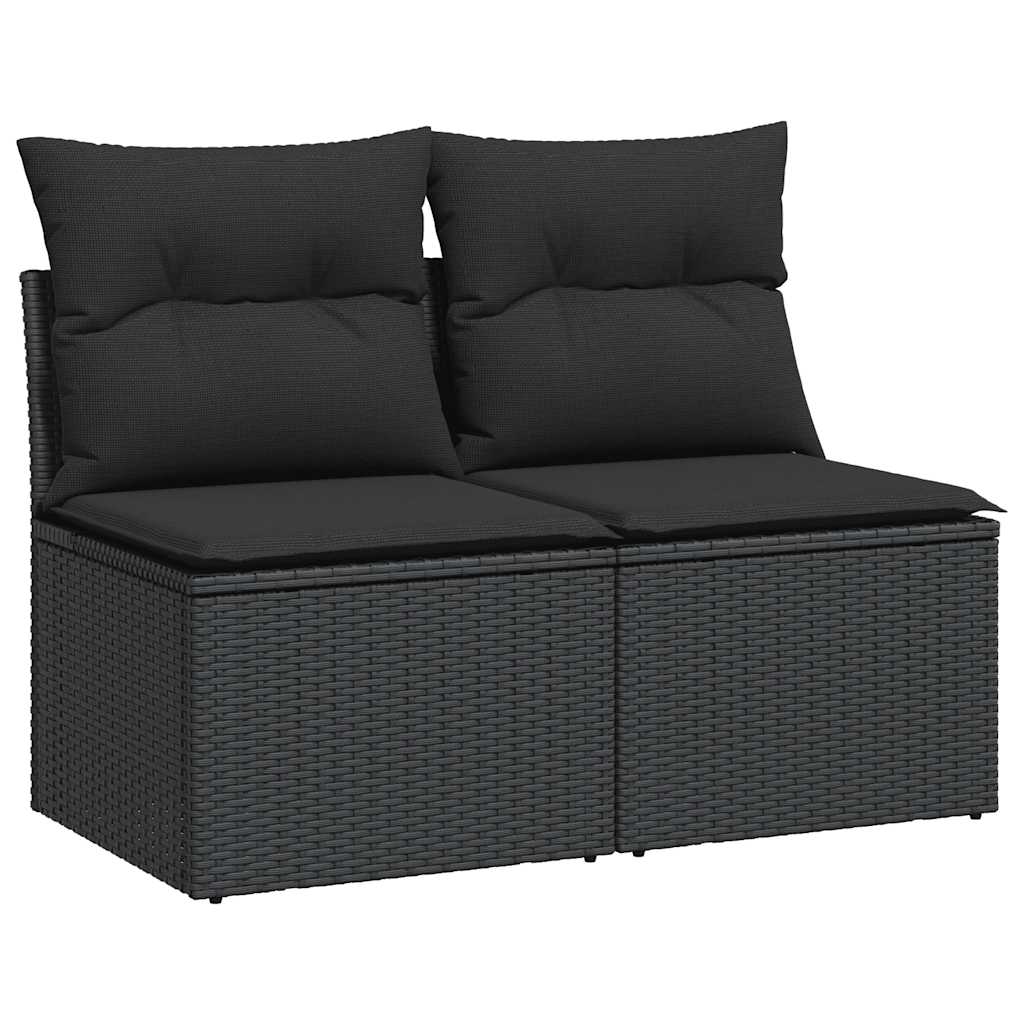 Hagesofaer Med Puter 2 Deler Svart Polyrotting Akasie