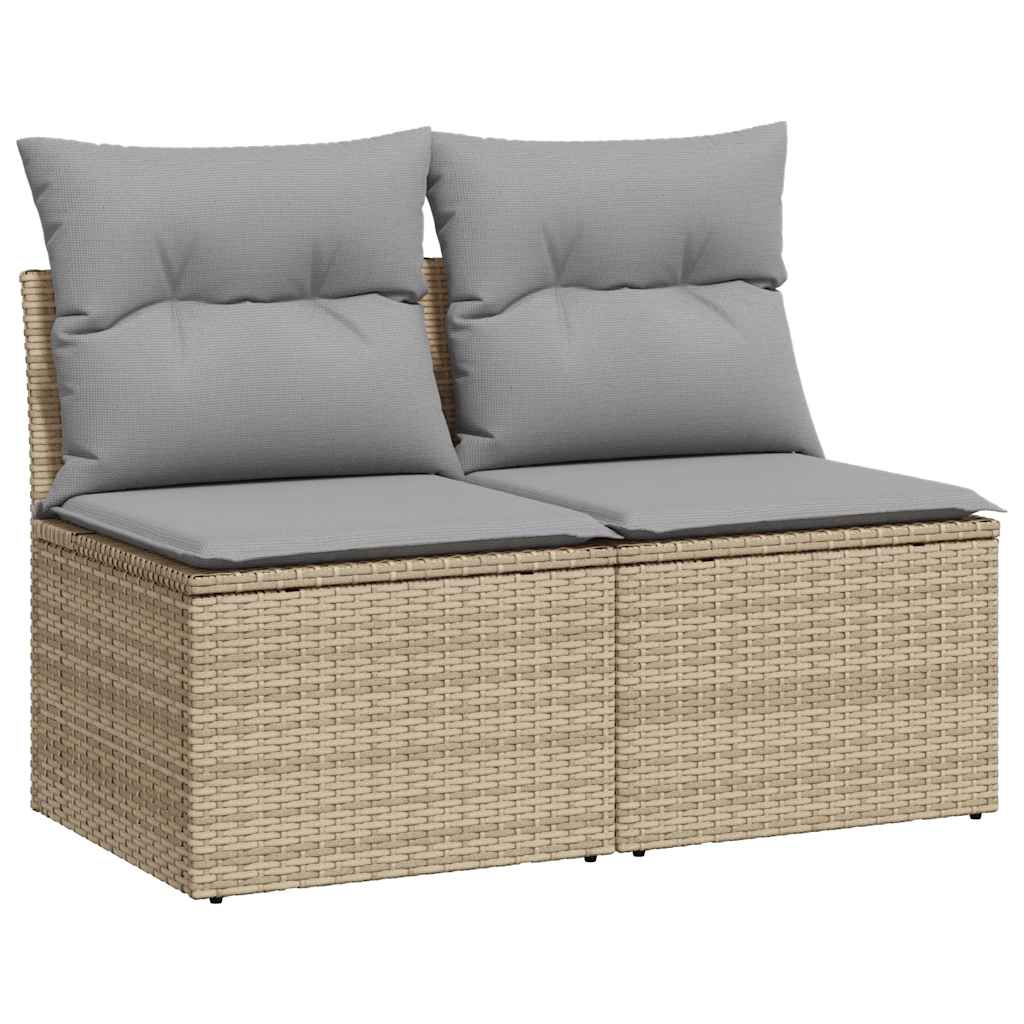 Hagesofaer Med Puter 2 Deler Beige Polyrotting Akasie
