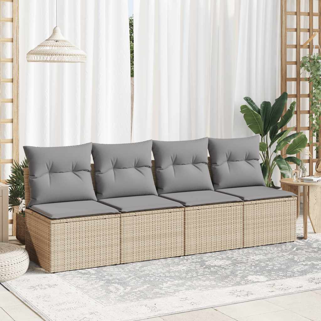 Hagesofaer Med Puter 2 Deler Beige Polyrotting Akasie