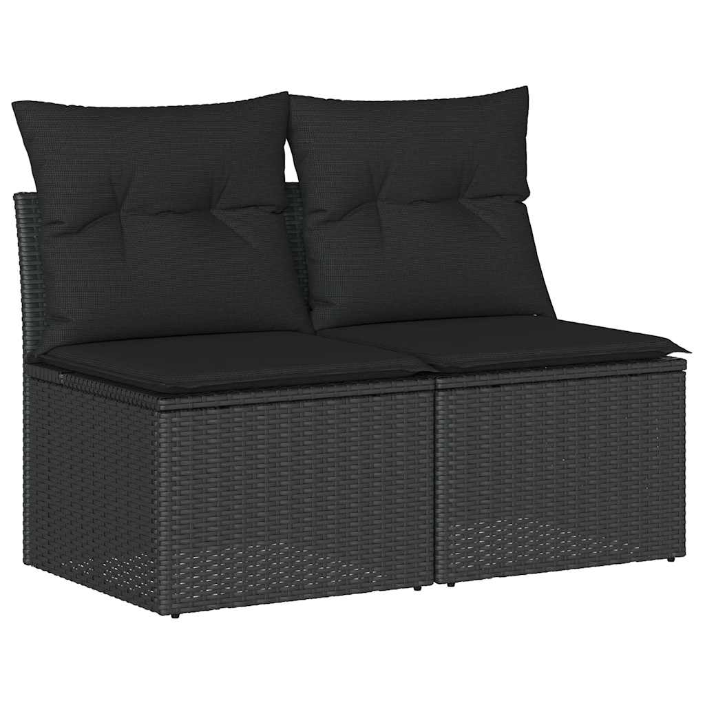 Hagesofaer Med Puter 2 Deler Svart Polyrotting Akasie
