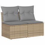 Hagesofaer Med Puter 2 Deler Beige Polyrotting Akasie