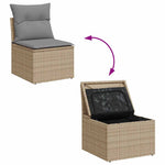 Hagesofaer Med Puter 2 Deler Beige Polyrotting Akasie