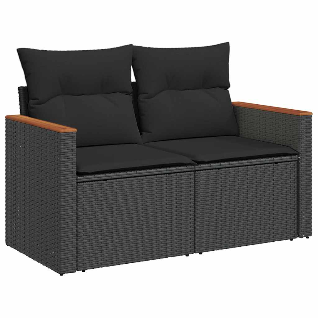 Hagesofaer Med Puter 5 Deler Svart Polyrotting Akasie