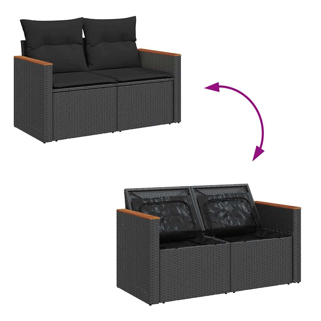 Hagesofaer Med Puter 5 Deler Svart Polyrotting Akasie