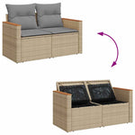 Hagesofaer Med Puter 6 Deler Beige Polyrotting Akasie