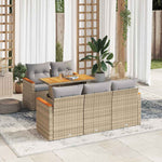 Hagesofaer Med Puter 6 Deler Beige Polyrotting Akasie