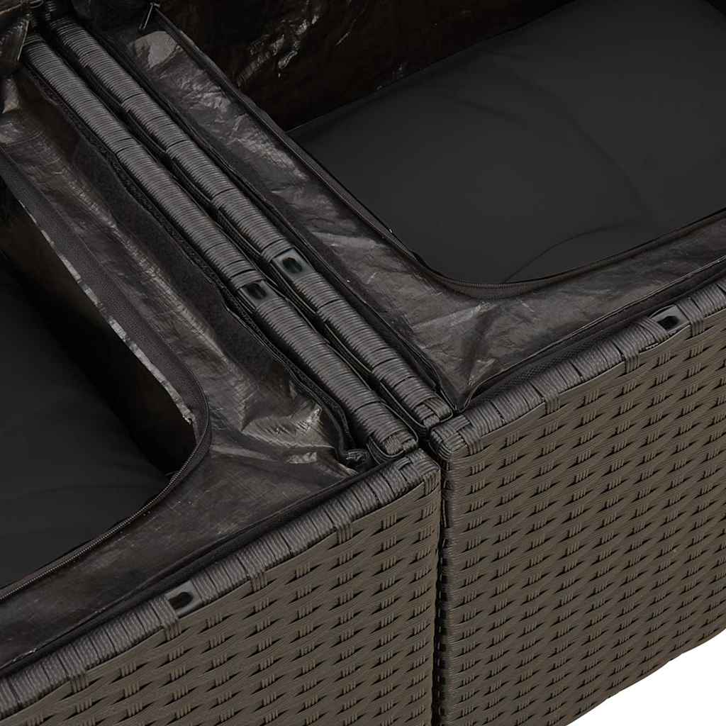 Hagesofaer Med Puter 7 Deler Svart Polyrotting Akasie